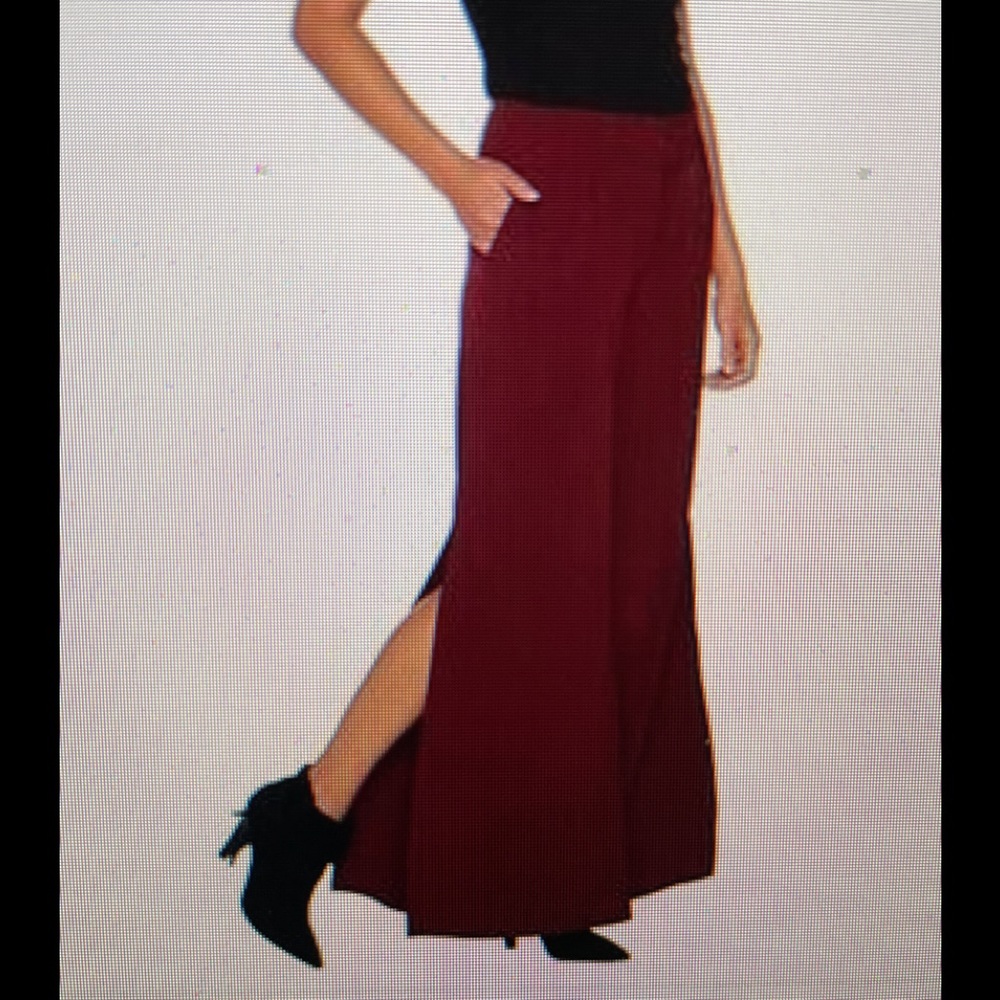 Peace Love World “New” Burgundy Side slit Palazzo